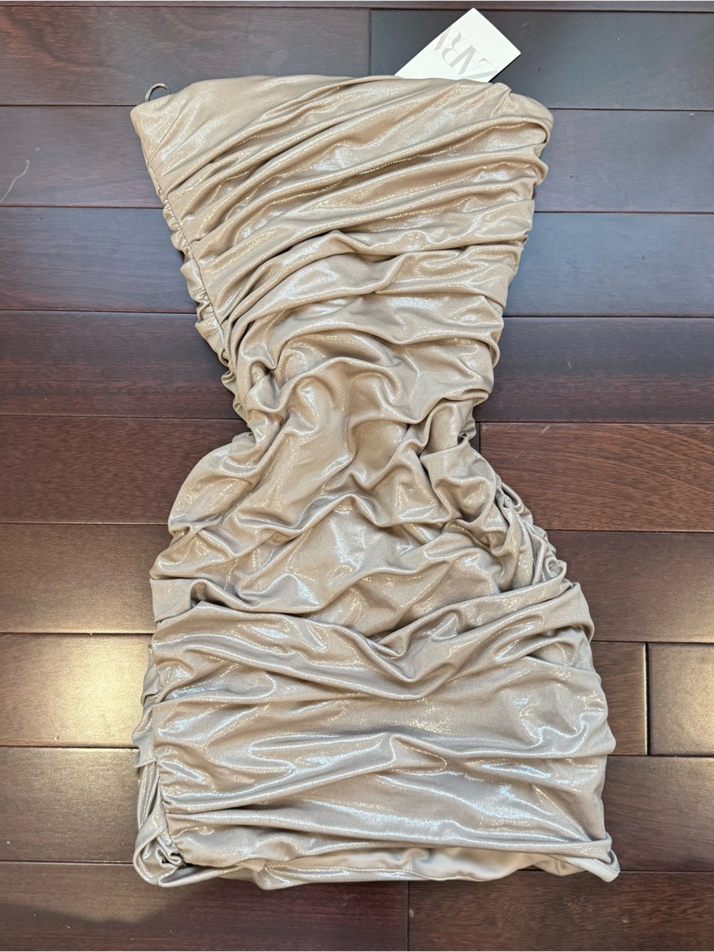 Zara Strapless Gold Dress